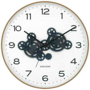 Karlsson Wandklok Open Gear - Geel - 40.8x40.8x40.8cm - Wandklok Modern