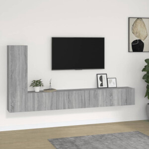 vidaXL Tv-meubelset - 3-delig - Grijs Sonoma Eiken Televisiescherm Meubilair - Tv Meubel Set - Tv Kasten - Houten Tv Kast - Grijze Tv Kast