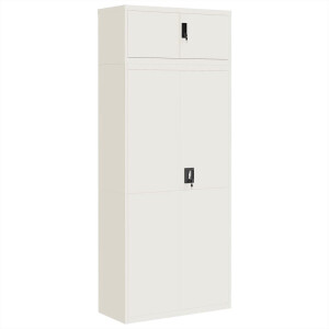 vidaXL - Archiefkast - 90x40x220 - cm - staal - wit