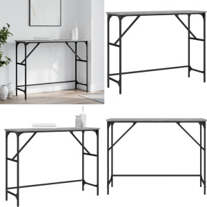 vidaXL Wandtafel 100x32x75 cm bewerkt hout grijs sonoma eikenkleurig - Wandtafel - Wandtafels - Bijzettafel - Console Tafel