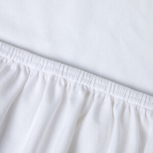 Kayori Edo Topper Hoeslaken Katoensatijn - 160x200-210cm - Biologisch Katoen - Wit