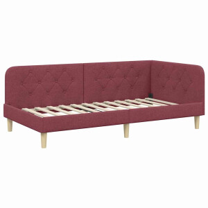 vidaXL - Hoek - Bed - Frame - Wijnrood - 90 - x - 200 - cm - Stof