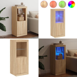 vidaXL Dressoir met LED-verlichting 41x37x100 cm sonoma eikenkleurig - Dressoir - Dressoirs - Buffet - Dressoirkast