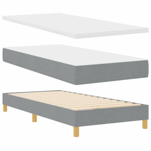 vidaXL - Boxspring - bed - met - matras - Lichtgrijs - 100 - x - 200 - cm - Stof