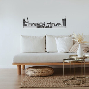Skyline Roosendaal Zwart Mdf 130 Cm Wanddecoratie Voor Aan De Muur Met Tekst City Shapes
