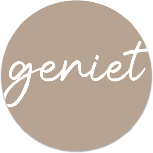 Label2X - Muurcirkel geniet beige - Ø 80 cm - Dibond - Multicolor - Wandcirkel - Rond Schilderij - Muurdecoratie Cirkel - Wandecoratie rond - Decoratie voor woonkamer of slaapkamer