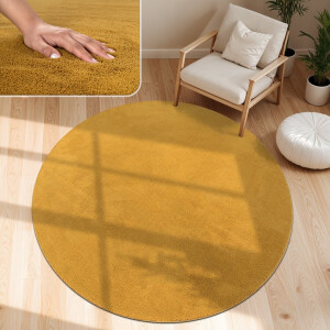 Paco Home Moderne woonkamer tapijt kortpolig wasbaar zacht uni effect bont antislip 80 cm Rund