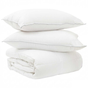 vidaXL - Dekbed - en - Kussen - Set - 3 - st - 260 - x - 240 - cm - Winter - 1200 - g/pc - Wit