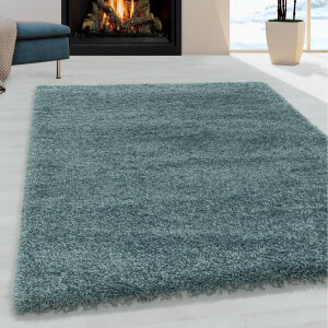 Flycarpets Azure Vloerkleed Blauw - Effen - Hoogpolig - 140x200 cm