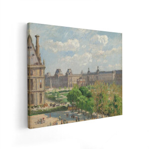 Artaza Canvas Schilderij Impressionistisch Schilderij van het Louvre en de Tuileries in Parijs - 50x40 cm - Wanddecoratie Woonkamer - Schilderijen - Muurdecoratie