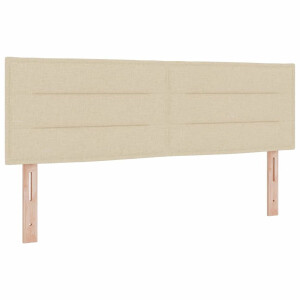 vidaXL - Boxspring - bed - met - matras - met - hoofdeinde - Crème - 160 - x - 200 - cm - Stof