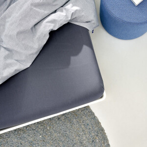 Auping Jersey 235 hoeslaken voor topper - 80/90/100 x 200/210/220 cm - Cool Grey - Biologisch katoen