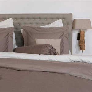 HnL Refined dekbedovertrek Peach Twill Taupe 155x220cm + 80x80cm