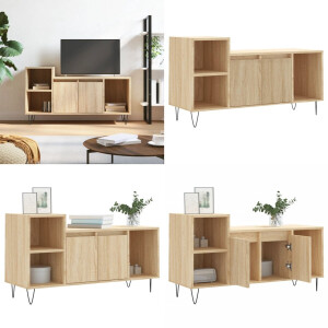 vidaXL Tv-meubel 100x35x55 cm bewerkt hout sonoma eikenkleurig - Tv-meubel - Tv-meubelen - Tv-standaard - Televisiemeubel