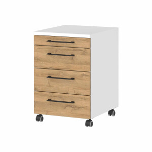 Ladeblok Discovery Eiken - Wit - Met lades - Breedte 42 cm - Diepte 49 cm - Hoogte 61 cm