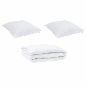 vidaXL - Dekbed - met - kussen - 3 - pcs - Wit - Microvezel
