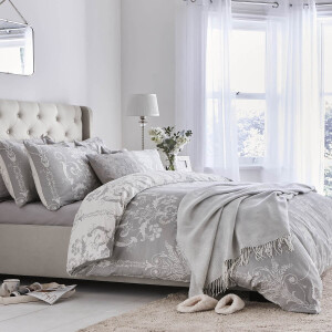 Laura Ashley Josette Dekbedovertrek - Bloemen - Lits-Jumaux 230x220cm - Grijs