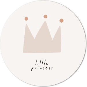 Label2X - Muurcirkel kids little princess - 140 cm - Dibond - Multicolor - Wandcirkel - Rond Schilderij - Muurdecoratie Cirkel - Wandecoratie rond - Decoratie voor woonkamer of slaapkamer