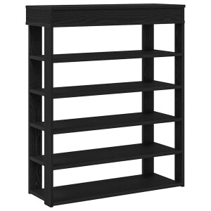 vidaXL - Schoenenrek - 80x30x98 - cm - bewerkt - hout - zwart