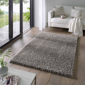 Hoogpolig vloerkleed effen Classic - donkergrijs 200x290 cm
