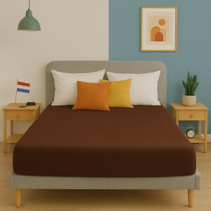 Saphira ESSENTIALS Badstof Hoeslaken – Bruin – 160x200 cm – 30 cm Matrashoogte – 80% Katoen / 20% Polyester – 360° Rondom Elastiek – Luxe Comfort & Perfecte Pasvorm