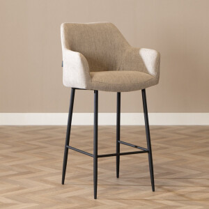 Bronx71® Scandinavische barkruk Niklas gerecyclede stof taupe 78 cm - barstoel