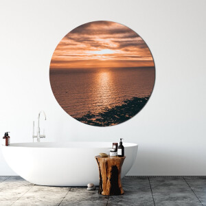 Label2X - Muurcirkel beach flow - Ø 40 cm - Forex - Multicolor - Wandcirkel - Rond Schilderij - Muurdecoratie Cirkel - Wandecoratie rond - Decoratie voor woonkamer of slaapkamer