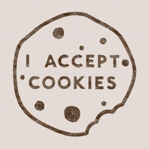 IXXI I accept Cookies, Florent Bodart - 80 x 80 cm - Gratis ophangtool - Grote wanddecoratie en posters - Speels, Illustraties, Typografie, Grafisch