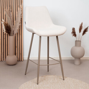 Bronx71® Scandinavische barkruk Maud gerecyclede stof off white 74 cm - barstoel