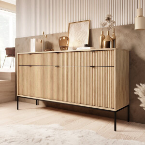 Meubella - Dressoir Navil - Eikenpatroon - 154 cm