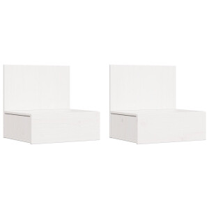 vidaXL - Nachtkastje - 2 - pcs - Wit - 42 - x - 32,5 - x - 40 - cm - Massief - grenenhout