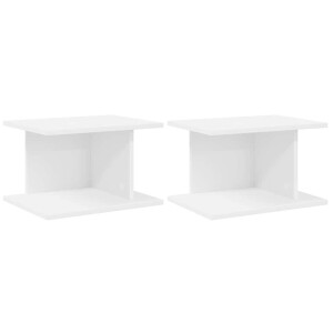 vidaXL - Nachtkastje - 2 - pcs - Wit - 40 - x - 30 - x - 25 - cm - Bewerkt - hout