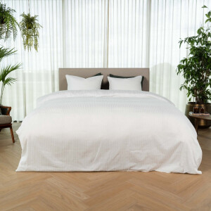 Kayori Elin Dekbedovertrek Katoensatijn - 240x200-220 cm +2 slopen - Lits-jumeaux - Wit