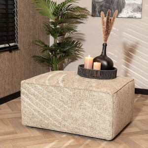 Bronx71® Hocker Memphis stof chenille taupe