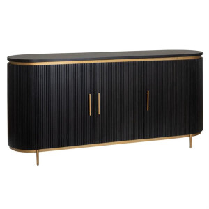 Tower Living Dressoir Rivello - Zwart Hout - 180x45x80cm