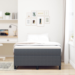 vidaXL - Boxspring - bed - Donkergrijs - 120 - x - 200 - cm - Corduroy - stof