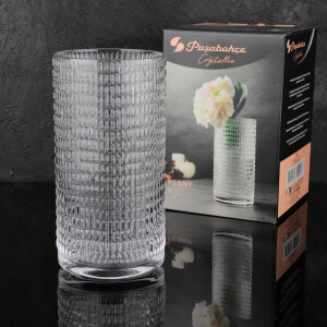 Pasabahce Peony - Crystall Glass - Glazen Vaas - 260 mm - Handgemaakt