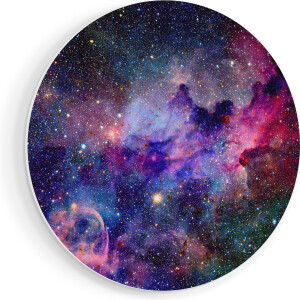 Artaza Forex Muurcirkel Sterrenstelsel in de Ruimte - 70x70 cm - Wandcirkel - Rond Schilderij - Wanddecoratie Cirkel - Muurdecoratie