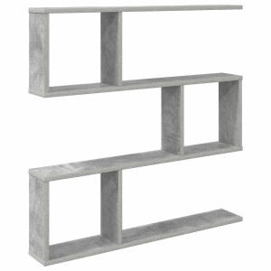 vidaXL - Wandplank - Betongrijs - 80 - x - 12 - x - 79,5 - cm - Bewerkt - hout