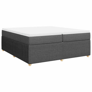 vidaXL - Boxspring - met - matras - stof - donkergrijs - 200x200 - cm