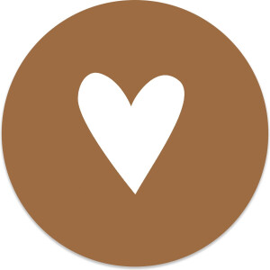 Label2X - Muurcirkel hart wit terra - Ø 40 cm - Dibond - Multicolor - Wandcirkel - Rond Schilderij - Muurdecoratie Cirkel - Wandecoratie rond - Decoratie voor woonkamer of slaapkamer