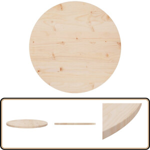 vidaXL Tafelblad - ?60x2,5 cm - Massief Grenenhout Tafeltje - Tafelblad - Grenenhouten Tafelblad - Ronde Tafelblad - Bruin Tafelblad