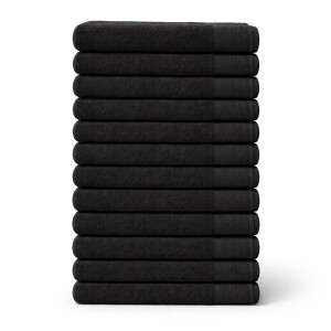 Saphira FRESH Handdoeken – 50x100 cm – Set van 12 – Zwart – 100% Katoen – Ultra Zacht – Hoog Absorptievermogen – Sneldrogend – Hotelkwaliteit