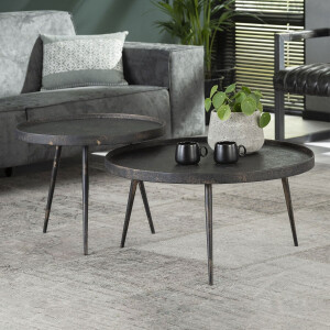 Salontafel Autumn Set van 2 stuks - Grijs - Rond