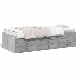 vidaXL - Slaapbank - met - lades - zonder - matras - 75x190 - cm - betongrijs
