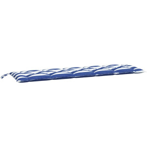 vidaXL - Bankkussen - gestreept - 180x50x7 - cm - stof - gestreept - wit - en - blauw