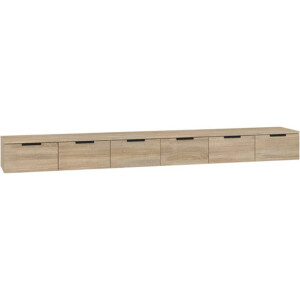 vidaXL - Wandkasten - 2 - st - 102x30x20 - cm - bewerkt - hout - sonoma - eikenkleurig