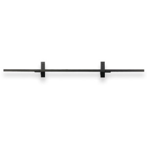 Eiken wandplank zwart 60 x 20 cm 18mm inclusief industriele plankdragers - Plankjes aan muur - Wandplank industrieel - Fotoplank