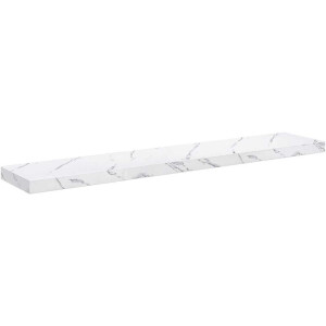 vidaXL - Wandplank - met - opslag - Wit - Marmer - 120 - x - 23,5 - x - 4 - cm - Bewerkt - hout