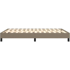 vidaXL - Boxspring - bed - stof - taupe - 140x200 - cm